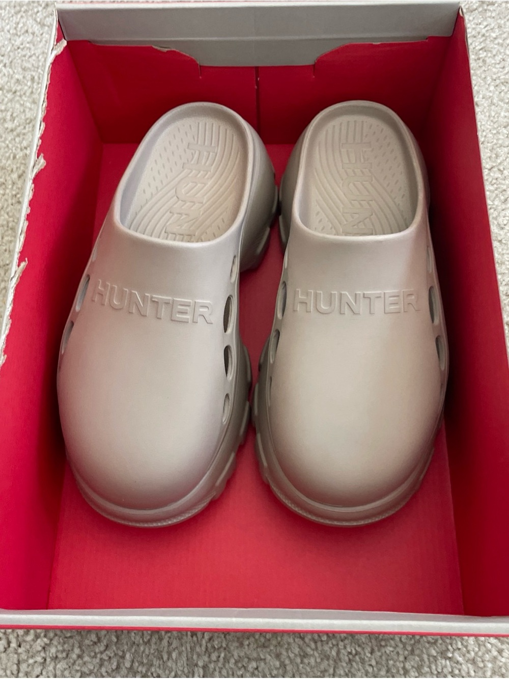 Hunter Bryce Platform Clogs Women’s Size 9 Light Natural Mules Shoes Sandals - Picture 9 of 9